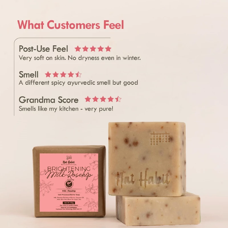 Nat Habit Brightening Milk-Rosehip Bath Soap, 125 g-4.webp